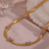 LILU Herringbone Necklaces 18k Gold Plated Stainless Steel