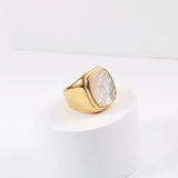 SOTI SHELL RING 18K GOLD PLATED STAINLESS STEEL
