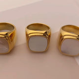 SOTI SHELL RING 18K GOLD PLATED STAINLESS STEEL