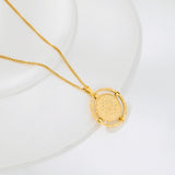 MAKDA Sun Coin Necklace 18K Plated Stainless Steel