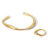 ELLENA 18k Gold Plated Cuffs and a Matching Adjustable Ring
