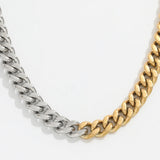 ABIY Gold Plated Mixed Tone Cuban Link Chain