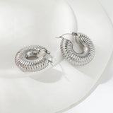 SINA 18K Gold/ Silver Plated Stainless Steel Snail Hollow Chunky Hoops