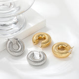 SINA 18K Gold/ Silver Plated Stainless Steel Snail Hollow Chunky Hoops