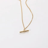 FIFI 18K Gold Plated T Bar Pendant