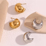ALYA Moon Studs 18K Gold and Silver Plated Stainless Steel