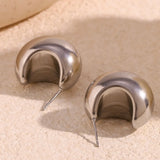 ALYA Moon Studs 18K Gold and Silver Plated Stainless Steel