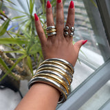Luna Mixed Metal Statement Cuff Bangle
