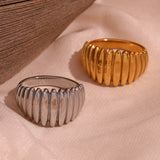 SENA 18k Gold and Silver Plated Dome Rings.