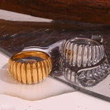 SENA 18k Gold and Silver Plated Dome Rings.