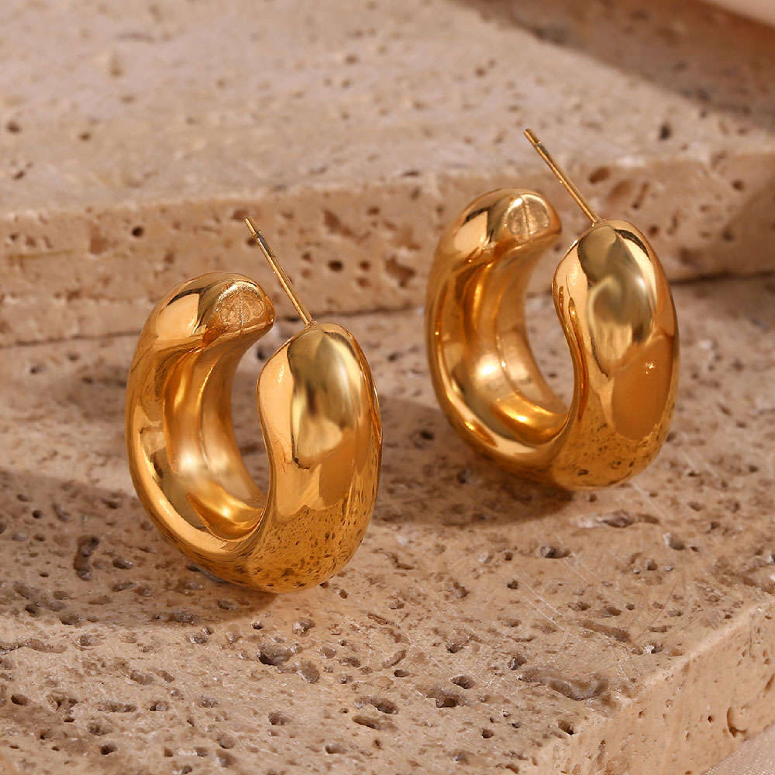 KIKI Chunky Hoops 18K Gold/Silver Plated Stainless Steel
