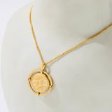 MAKDA Sun Coin Necklace 18K Plated Stainless Steel