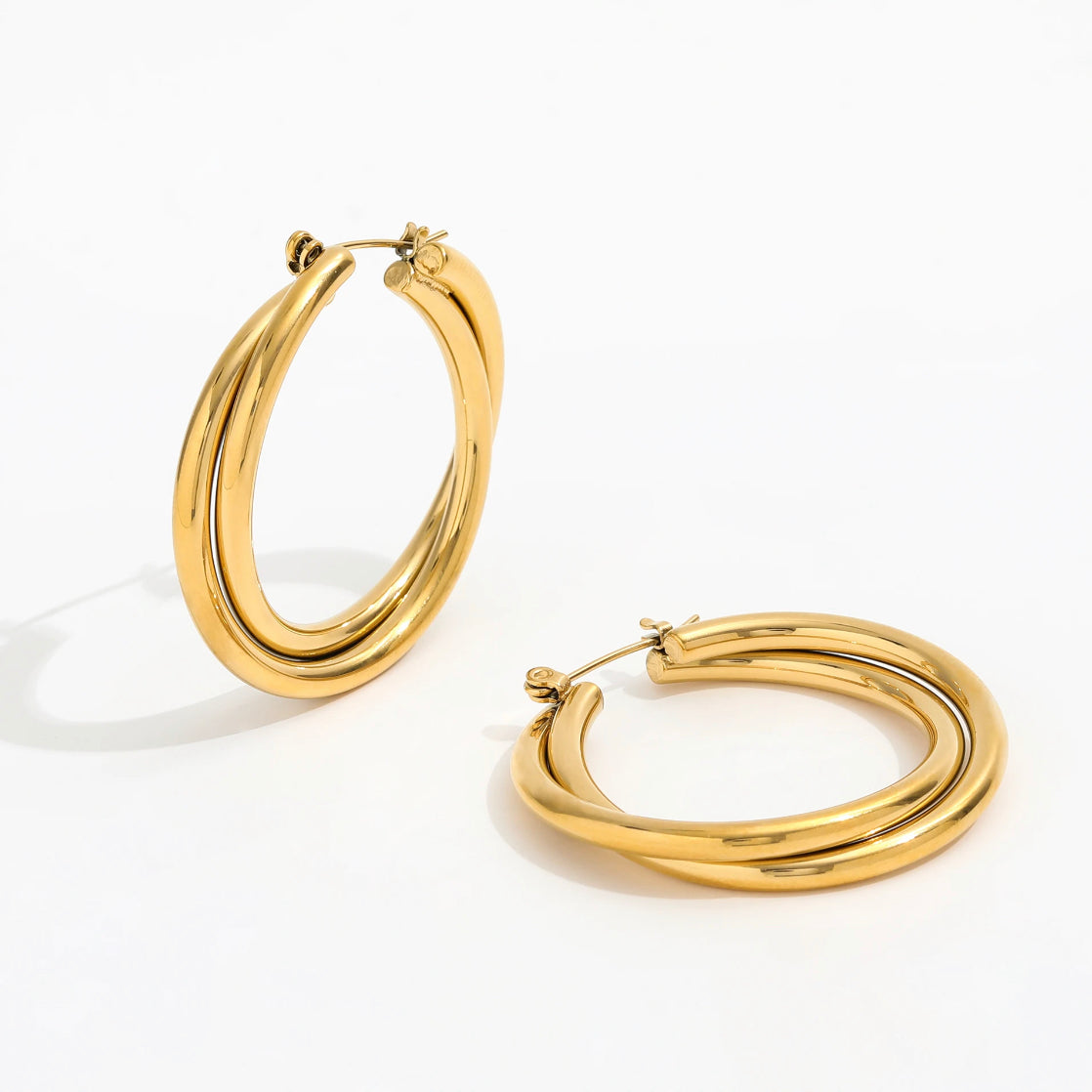 MIMI Gold Plated Twisted Hoops