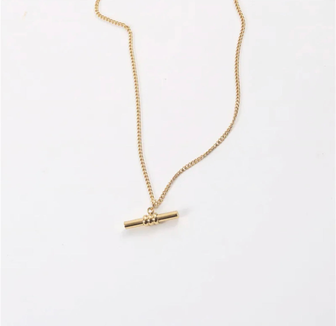 FIFI 18K Gold Plated T Bar Pendant