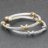 CC 18k  Gold Plated Stainless Steel Cuffs