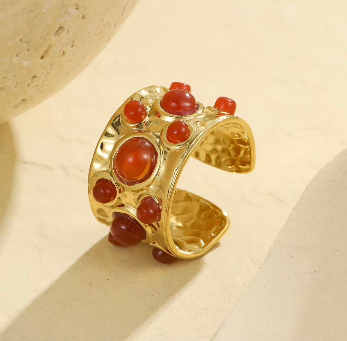 Amber Muse Adjustable Ring
